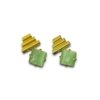 3 pipe golden sea green lime green stone stud earring by silly owl.jpg