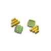 3 pipe golden sea green lime green stone stud earring by silly owl.jpg(1)