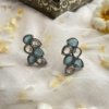 Drop cluster oxidised earrings light sky blue and diamond by silly owl (wecompress.com)