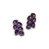 Drop cluster oxidised earrings purple amethyst lavender and diamond by silly owl