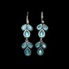 Layered drop hanging earring blue stone by silly owl