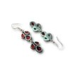 Layered drop hanging earring ruby red stone by silly owl(1)