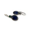 Oxidised 2 stone hanging earring green and blue stone by silly owl(1)