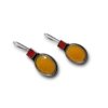 Oxidised 2 stone hanging earring red and yellow by silly owl