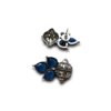 Traditional coconut oxidised earrings blue stone by silly owl(1)