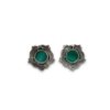 aqua green stone oxidised stud earring by silly owl