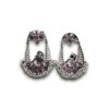 bird theme royal pearl and rani pink red stones chandelier rich look earrings oxidised silver look alike finish by silly owl(1)