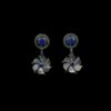 blue stone hanging chandelier floral oxidised silver look alike earrings by silly owl(2)