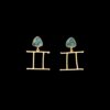 blue topaz earrings of a gold finish with minimal design of a zodiac Gemini sign by silly owl(2)