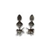 brass finish yellow oxidised bird hanging with pearls stud earrings by silly owl(3)