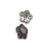 cute elegant floral oxidised earrings filigree work with pink stone by silly owl