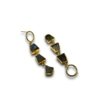 dangler earrings with gold finish and 3 ammolite stones by silly owl