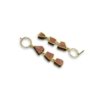 dangler earrings with gold finish and 3 red ammolite stones by silly owl