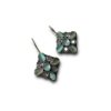 diamond shaped oxidised earring jewellery aqua green stone by silly owl(1)