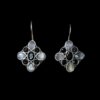 diamond shaped oxidised earring jewellery black and grey stone by silly owl