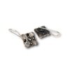 diamond shaped oxidised earring jewellery black and grey stone by silly owl(1)