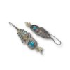 elegant oxidised earrings royal festive jewellery hanging with blue and yellow stone by silly owl