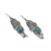 elegant oxidised earrings royal festive jewellery hanging with blue and yellow stone by silly owl(1)