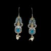 elegant oxidised earrings royal festive jewellery hanging with blue and yellow stone by silly owl(2)