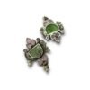 elegant oxidised olive green and pink stud earring by silly owl