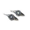 elegant stone floral earring hanging with diamond stone by silly owl