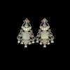 elegant temple jewellery saraswati laxmi traditional party wear cut work oxidised stud earrings with white and maroon stone by silly owl