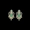 elegant traditional party wear cut work oxidised stud earrings tribal floral jewellery with aqua green stone by silly owl