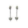 floral and crescent moon chain oxidised ear cuff stud hooks adjustable modern quirky earrings by silly owl(1)