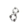 floral creeper hoop like circular silver look alike oxidised dainty earrings with pink stone by silly owl (1)