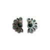 half flower floral oxidised stud earring with green stone by silly owl(1)