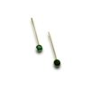 minimalist stud gold earring on a thin line with semi precious green emerald stone earring by silly owl (1)