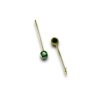 minimalist stud gold earring on a thin line with semi precious green emerald stone earring by silly owl (2)