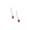 minimalist stud gold earring on a thin line with semi precious red ruby stone earring by silly owl (1)