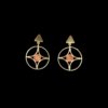 orange circular stud geometrical golden by silly owl