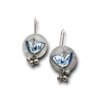 oxidised cute hanging bird earring jewellery hand painted hand made blue and white minimal by silly owl(2)