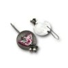 oxidised cute hanging bird earring jewellery hand painted hand made pink and white minimal by silly owl(2)