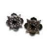 oxidised earring temple jewellery mandala lotus flower with black stone by silly owl