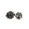 oxidised earring temple jewellery mandala lotus flower with green stone by silly owl(1)