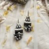 oxidised earring temple jewellery shiv ghunroo trishul hanging earring by silly owl