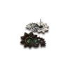 oxidised earring tribal floral jewellery with green stone by silly owl