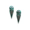 oxidised earring tribal hand painted jewellery floral look green color ice cream shaped by silly owl premium brass(2)