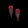 oxidised earring tribal hand painted jewellery floral look magenta red color ice cream shaped by silly owl premium brass(1)