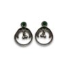 oxidised earring tribal jewellery green stone stud by silly owl