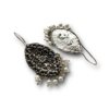 oxidised hanging earring eye shaped tribal jewellery floral with pearl moti hanging by silly owl(1)