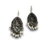 oxidised hanging earring eye shaped tribal jewellery floral with pearl moti hanging by silly owl(2)