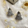 oxidised tribal earring jewellery bell shaped floral theme by silly owl (wecompress.com)