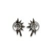 oxidsed silver look alike earring stud ear cuff hook tribal jewellery navigation star compass earring by silly owl