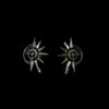 oxidsed silver look alike earring stud ear cuff hook tribal jewellery navigation star compass earring by silly owl(2)