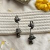 quirky unique tea pot and cup saucer oxidised silver look alike brass earrings by silly owl