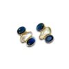 semi precious stone royal blue topaz with baroque pearl golden by silly owl(1)